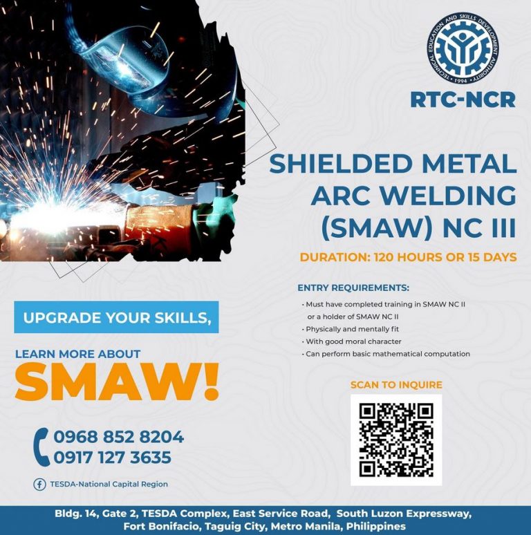 TESDA Training for Shielded Metal Arc Welding (SMAW) NC III Tesda